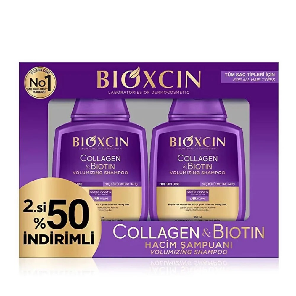Bioxcin Collagen Biotin Saç Dökülmesine Karşı Şampuan 300 ml 2x300 ml Bioxcin Collagen Biotin Saç Dökülmesine Karşı Şampuan 300 ml 2x300 ml