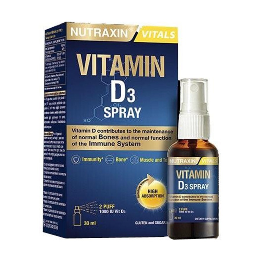Nutraxin D3 Vitamin Sprey - Gıda Takviyesi 30 ml Nutraxin D3 Vitamin Sprey - Gıda Takviyesi 30 ml
