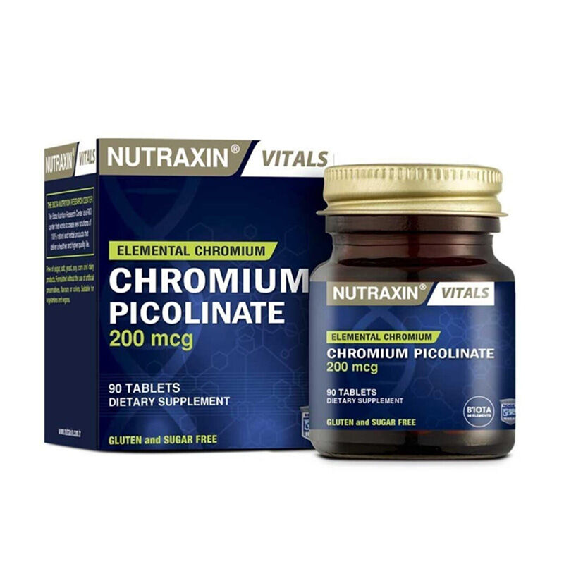 8697432095609.jpg Nutraxin Chromium Picolinate 90 Tablet - Görsel 1