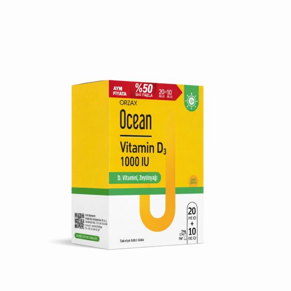 Orzax Ocean Vitamin D3 1000 IU Sprey 30 ml - %50 Daha Fazla