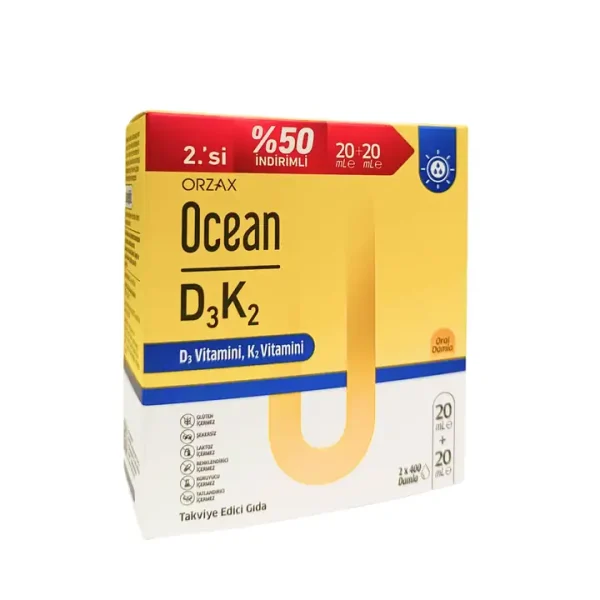 Ocean D3K2 Damla 20+20 ml - İkincisi %50 İndirimli - Eski Ambalaj
