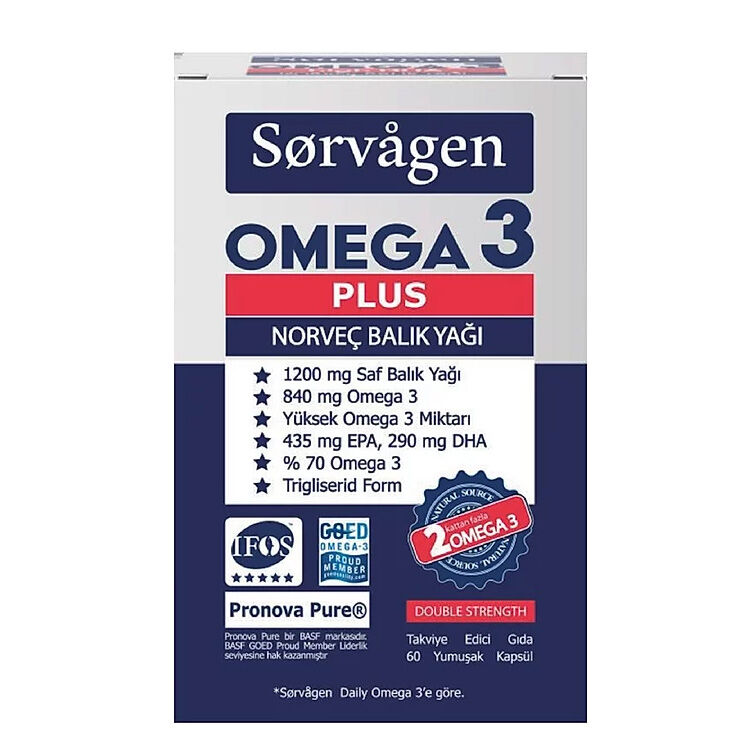8680057351205 Sorvagen Omega 3 Plus Norveç Balık Yağı 60 Kapsül - Görsel 1