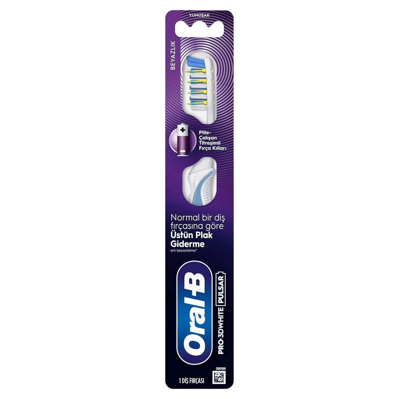 8700216441629 Oral-B Pro-3Dw Pulsar Beyazlık Diş Fırçası Yumuşak - Görsel 1