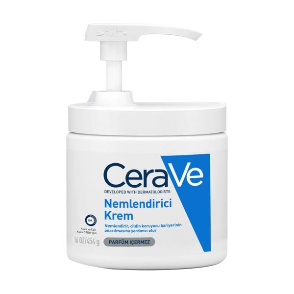 Cerave Nemlendirici Yüz Ve Vücut Kremi - Kuru Ciltler İçin Seramid Ve Hyalüronik Asit İçerikli 454 gr - Pompalı