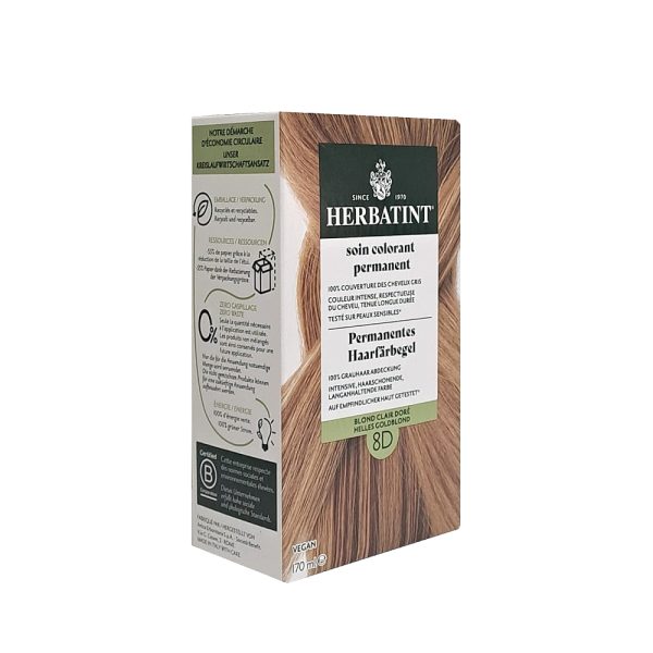 Herbatint Bitkisel Özlü Kalıcı Saç Boyası Açık Altın Kumral Light Golden Blonde 8D 170 ml