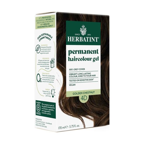 Herbatint Bitkisel Özlü Kalıcı Saç Boyası Altın Kestane Golden Chestnut 4D 170 ml