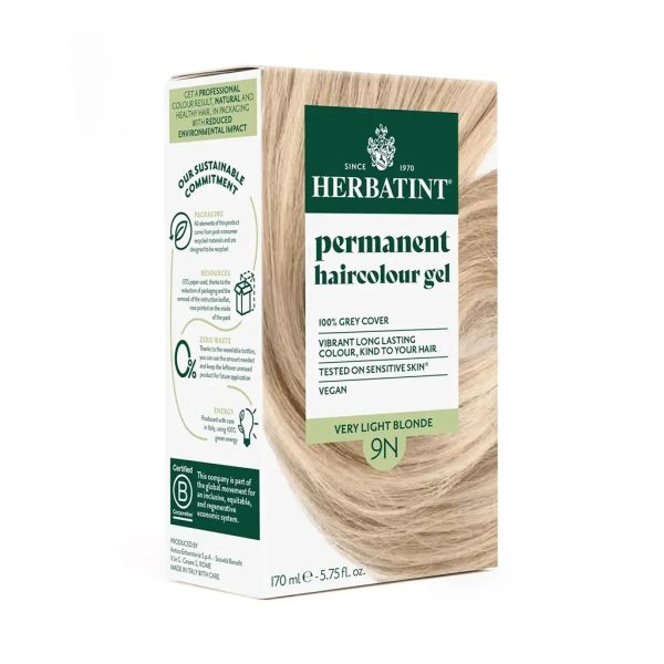 Herbatint Bitkisel Özlü Kalıcı Saç Boyası Doğal Çok Açık Kumral Blond Extra Clair 9N 170 ml