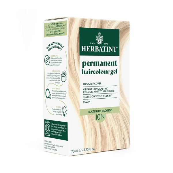 Herbatint Bitkisel Özlü Kalıcı Saç Boyası Doğal Platin Sarısı Platinum Blonde 10N 170 ml