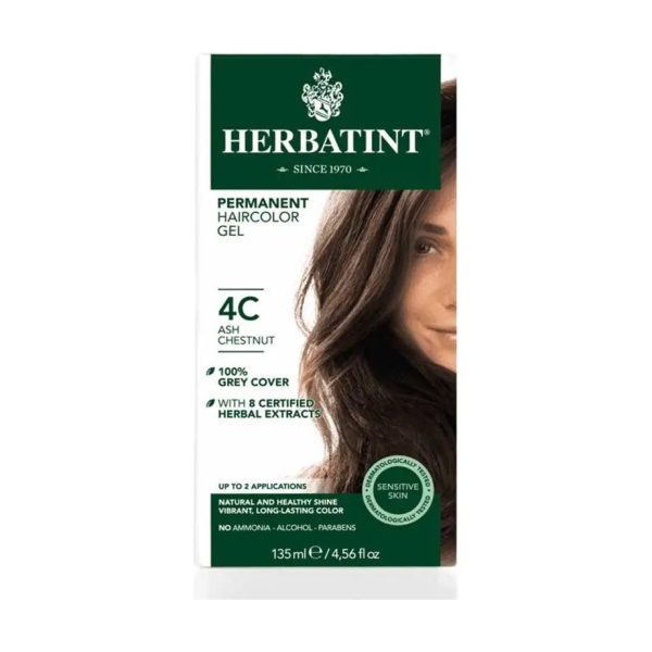Herbatint Bitkisel Özlü Kalıcı Saç Boyası Küllü Kestane Chatain Cendre 4C 170 ml