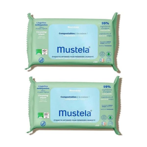 Mustela Cleansing Wipes 60'lı - 2 Adet - Özel Paket