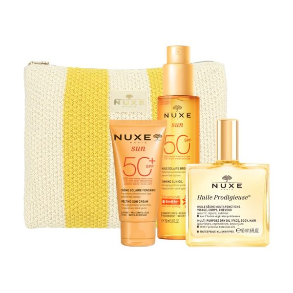 Nuxe Sun Kofre - Bronzlaştırıcı Güneş Yağı SPF50 150 ml + Güneş Kremi SPF50 + Kuru Yağ 50 ml