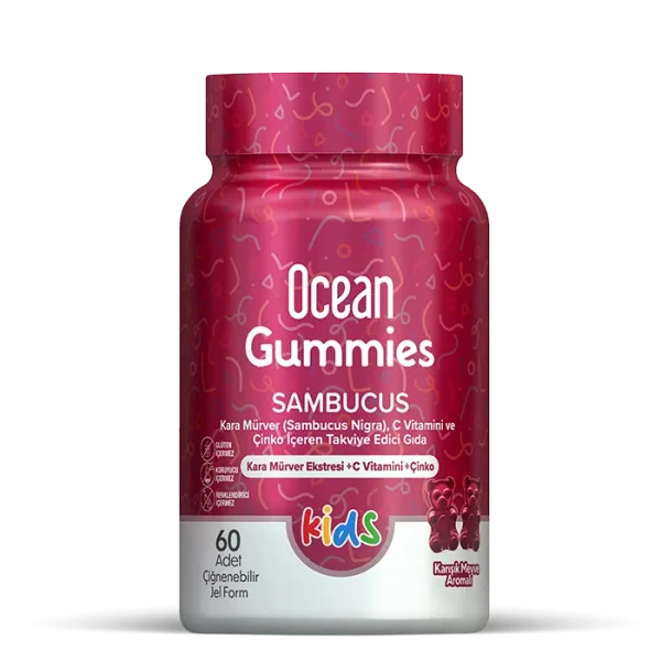 Ocean Gummies Multivitamin Kids 60 Adet Çiğnenebilir + Sambucus Kids 60 Adet Jel Form