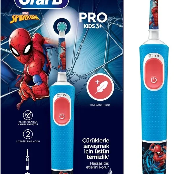 Oral-B Vitality Pro Spiderman Özel Seri Çocuklar İçin Şarj Edilebilir Diş Fırçası