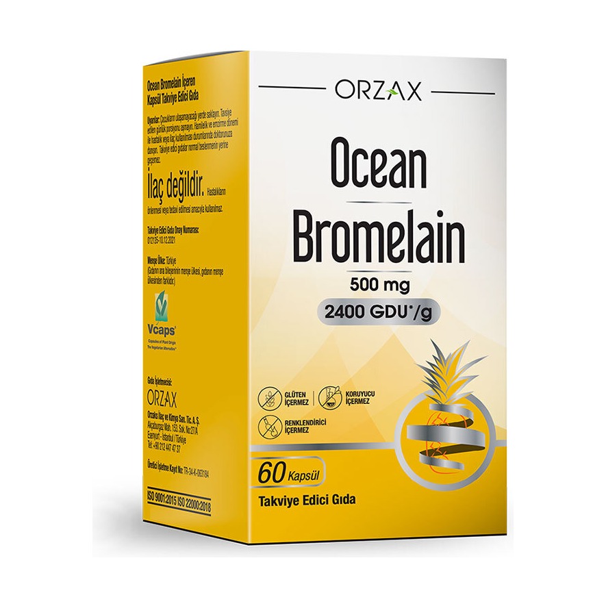 Orzax Ocean Bromelain 60 Kapsül
