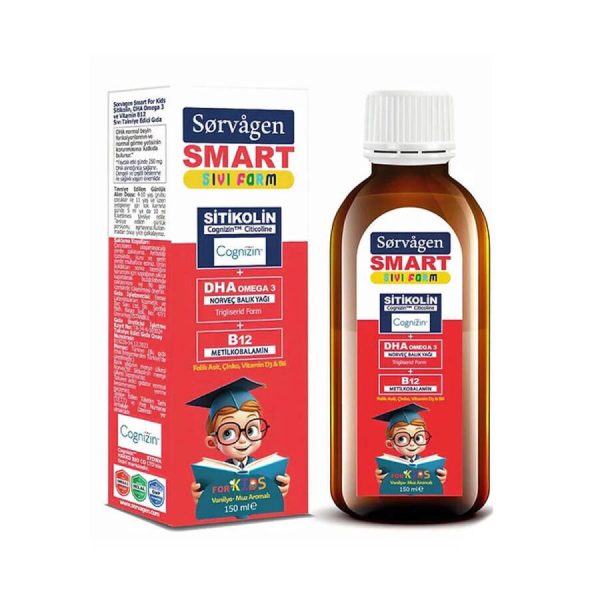 Sorvagen Kids Sıvı Form Sitikolin Dha Omega 3 Norveç Balık Yağı ve B12 150 ml