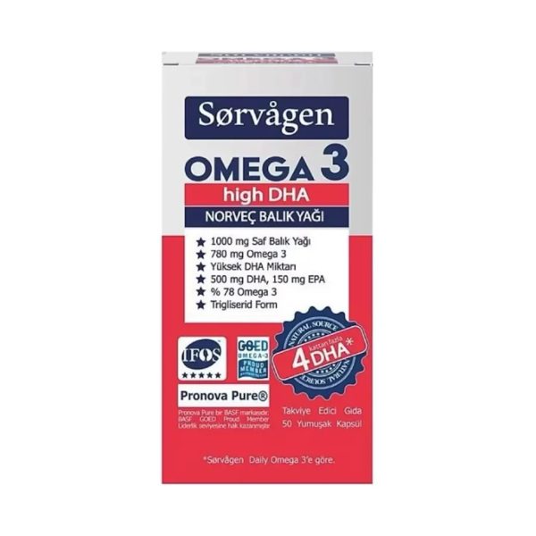 Sorvagen Omega 3 High DHA Norveç Balık Yağı 50 Kapsül