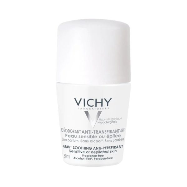 Vichy Roll-On Deodorant Hassas ve Epilasyon Yapılmış Ciltler için 50 ml